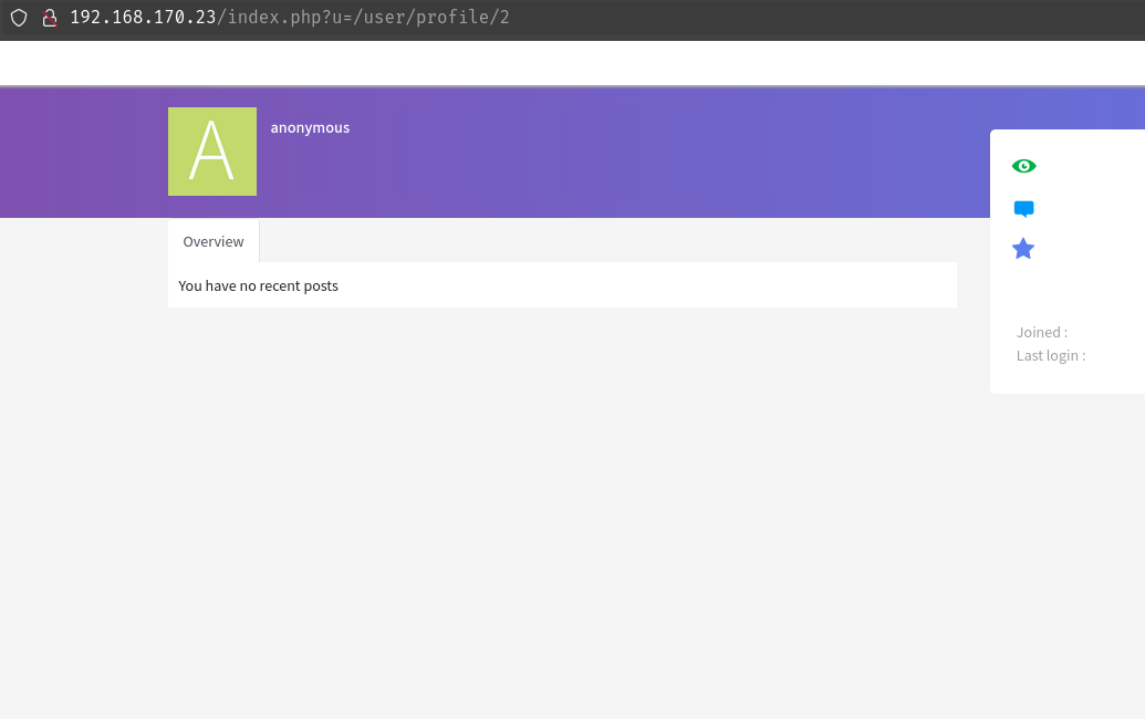Anonymous Landing Page
